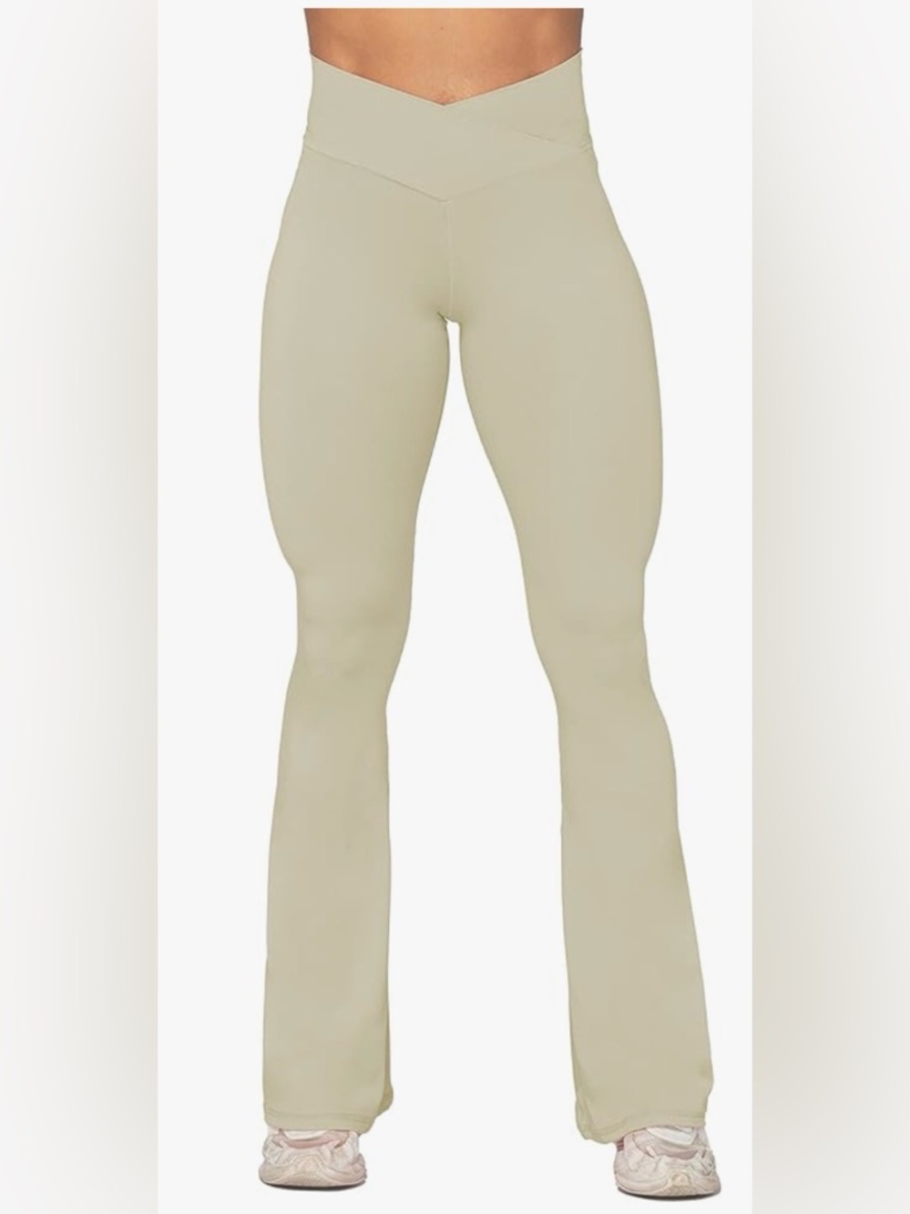 CRZ Flare Leggings, Crossover Yoga Pants with Tummy Control, High-Waisted